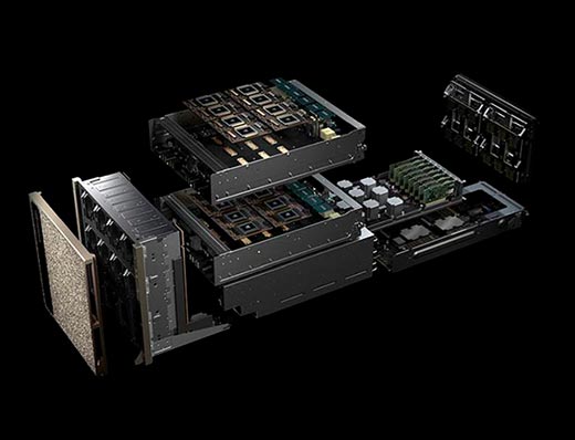 Fotos de um data center GPU Nvidia